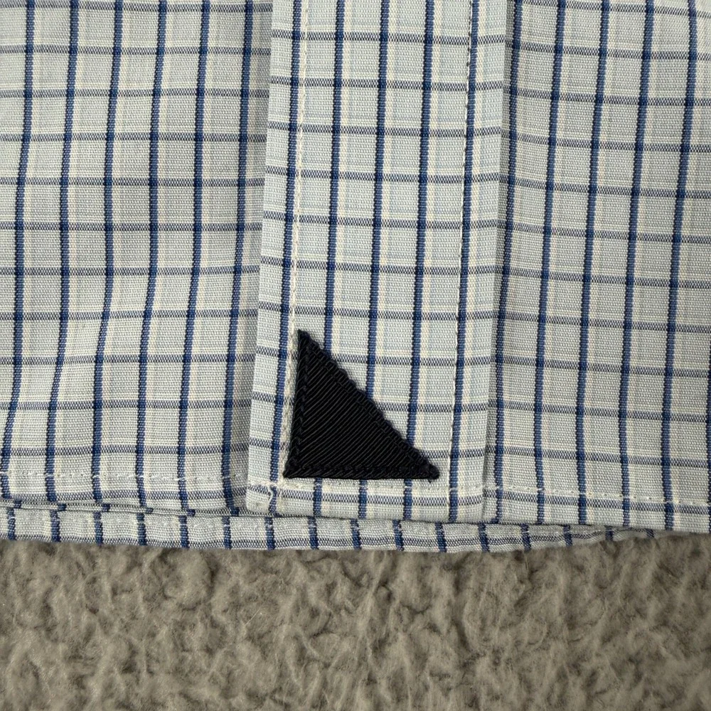 UNTUCKit Shirt Men L Blue Check Button Down Long Sleeve Wrinkle Free Regular Fit - Picture 5 of 11